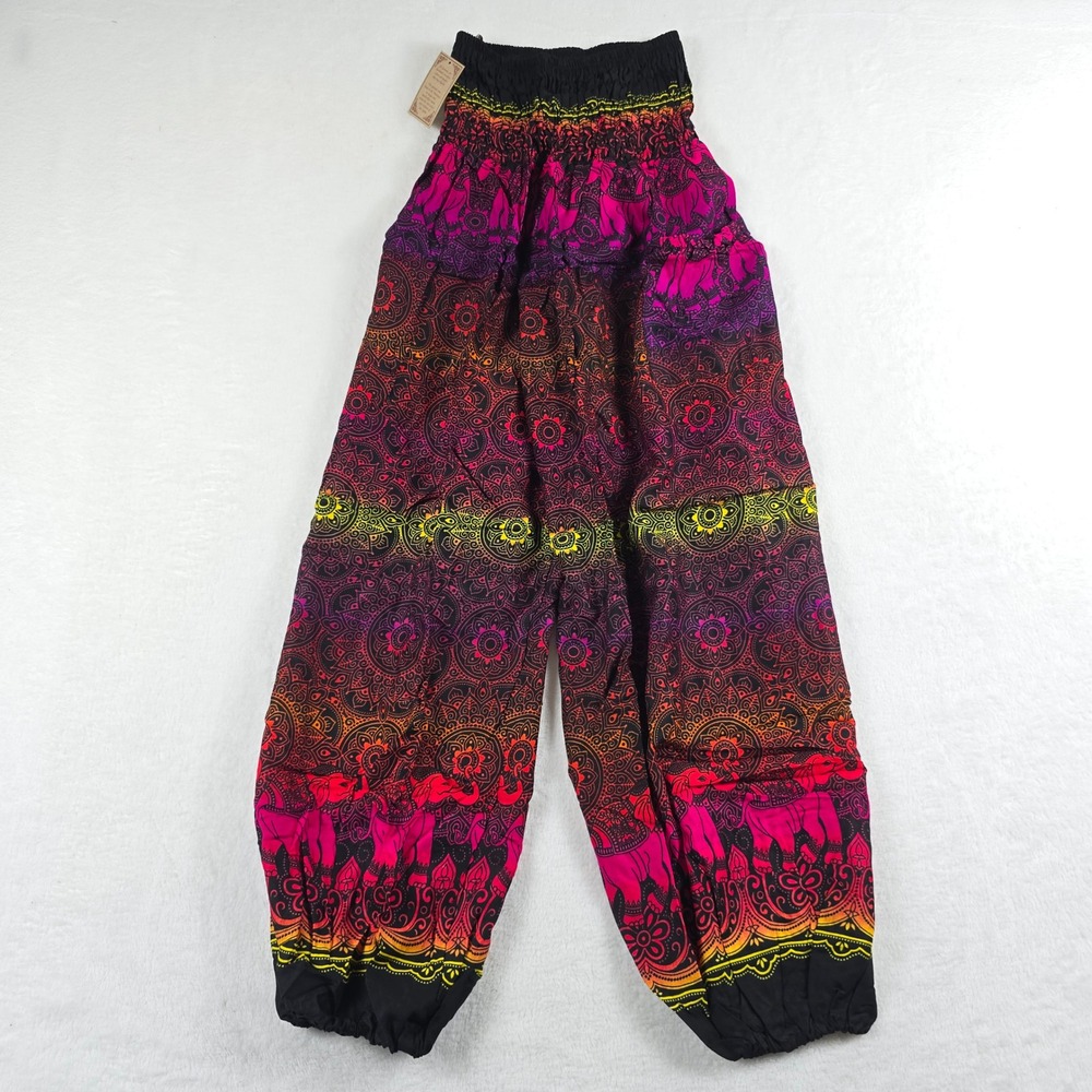 Kathmandu Imports Pink Elephant Mandala Harem Genie Pants Standard Size NWT